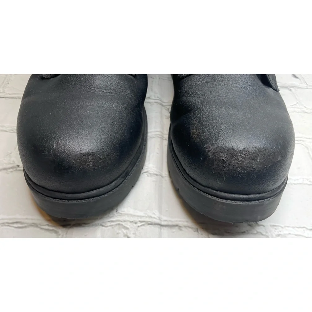 Black Leather Lugz Low Work Boot